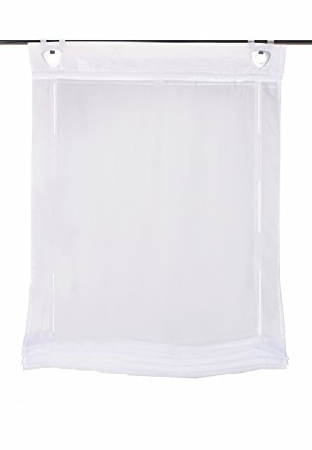 Home fashion 91405-701 weiß H:130 x B:80 cm Bändchenrollo Voile Uni