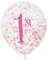 Konfetti-Luftballons - 30 cm - Rosa & Gold 1. Mädchen-Geburtstagsfeier - 6er-Pack