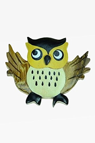 Magnet Eule aus Holz, 5,5 cm, Kühlschrankmagnet Tiere Vogel
