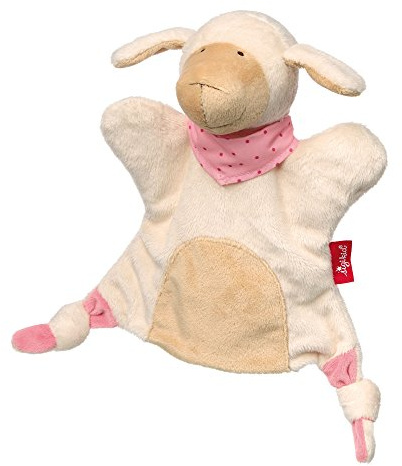 SIGIKID 41988 Handpuppe-Schnuffeltuch Schaf Kuscheltuch Mädchen und Jungen Babyspielzeug empfohlen ab Geburt grau