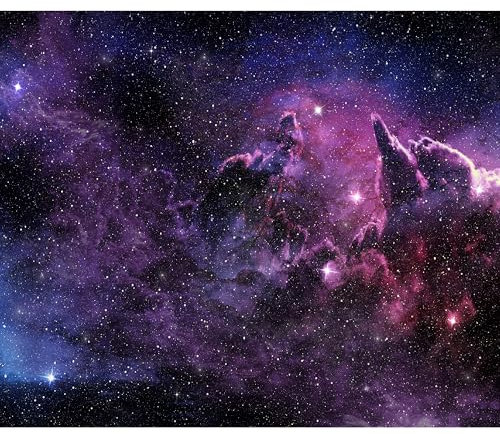 decomonkey Fototapete Himmel Wolken 350x256 cm XL Tapete Fototapeten Vlies Tapeten Vliestapete Wandtapete moderne Wandbild Wand Schlafzimmer Wohnzimmer Sterne