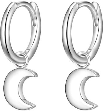 Glanzstücke München Damen-Ohrcreolen Mond Sterling Silber 925 - Creolen hängend für Frauen