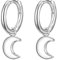 Glanzstücke München Damen-Ohrcreolen Mond Sterling Silber 925 - Creolen hängend für Frauen