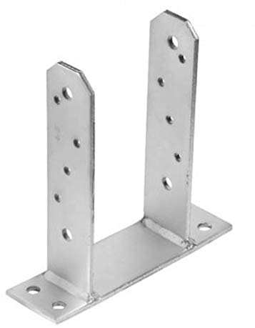 Domax Support de poteau en U galvanisé très résistant pour poteaux de 100 mm ou 10,2 cm