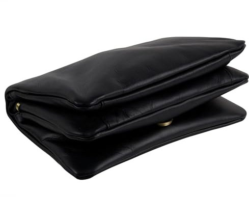 Gigi Mini-Clutch aus Leder für Damen, Schwarz , One Size
