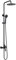 Ibergrif M17004B Columna Ducha Negra, Duchas de Baño Columna con Rociador, Alcachofa, Manguera, Barra Ajustable y Soporte, Cómodo, Barra Ducha Pared 2 Experiencias de Baño