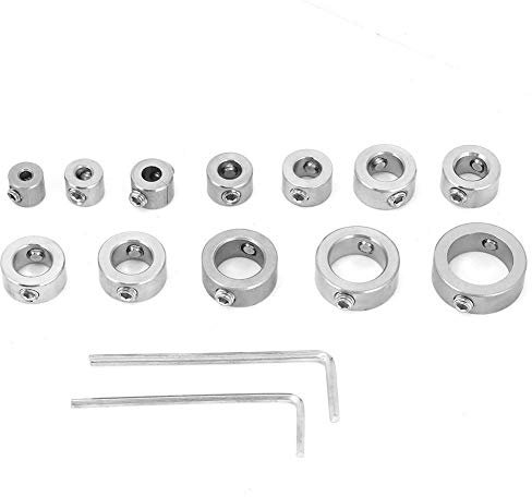 Broco Drill Guide Depth Stop Collars Drill,12pcs 3-16mm Stainless Steel Drill Depth Stop Bit Collar Set Drilling Limit Ring