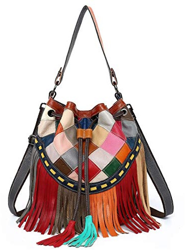 Damen Handtasche / Handtasche aus Leder, groß, mehrfarbig, mehrfarbig, Einheitsgröße