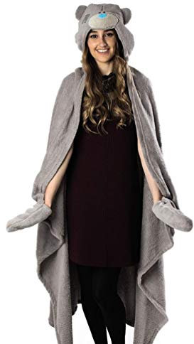 Me To You Bear Hooded Fleece Blanket,Grey