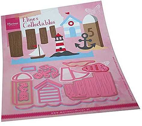 Marianne Design COL1497 Sammlerstücke, Meerseite, aufwendige Designs und geprägte Details für Papierbastelarbeiten, Gummi, rose, Einheitsgröße, 12 stück