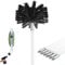 Kaminbürste Stange Set, Kanalentlüftungs Reinigungsset, 1 Nylon Bürstenkopfs Mit 6 Flexibler 610mm Stange Kaminbürsten Set für Kamin/Trockner Vent/Abwasserrohr/Dunstabzugshaube (Schwarz)