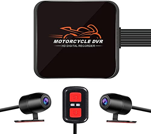 VSYSTO Motorcycle Dash Camera, WiFi 130 Degrees Wide Angle Lens HD 1080P Front and Rear Camera Motorbike Camera DVR System, Starlight Night Vision, Loop Recording, Emergency Recording
