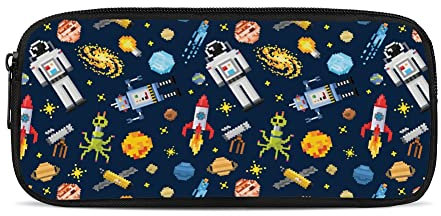 UOIMAG Federmäppchen mit Reißverschluss, Schreibtisch-Organizer, Schreibwaren, Federmäppchen, großes Federmäppchen für Kinder, Jungen, Mädchen, Damen, Herren, Weltall, Kompakt