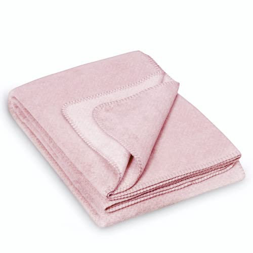 kids&me® kuschelige Babydecke aus Baumwolle (Bio) Oeko-TEX Zertifiziert und Made in Germany - weiche Wolldecke für Babys -rosa Baumwolldecke Mädchen 70x100cm