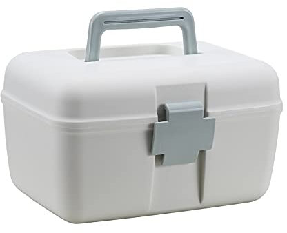 sararui Erste Hilfe Set Kunststoff Aufbewahrungsbox Medizin Nähen Organizer Mehrzweckorganisator mit abnehmbarem Fach Verbandskasten (Color : Blue)