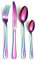 Shumei Personalisierte Gravur 4-teiliger Besteckset Edelstahl Geben Sie Ihr eigenes Textgeschenk X Fork, 1 x Safe Dinner Messer, 1 x Dinnerlöffel, 1 x Dessertlöffel ein