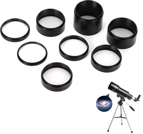 8 PCS/Set 3/5/7/10/12/15/20/30 mm astronomisches Verlängerungsrohr-Kit, Teleskop-Adapterring, Objektiv-Verlängerungsrohre zur Verlängerung der Länge des Hauptspiegels des astronomischen Teleskops