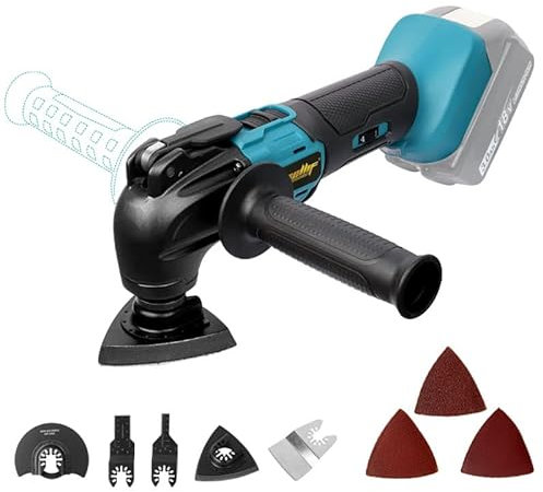 Akku-Multifunktionswerkzeug für Makita Akku 18V Li-Ion, Mellif Multitool,Oszillierwerkzeug, 500W Bürstenlos Motor, komplett mit Zubehör (ohne Akku, ohne Ladegerät)
