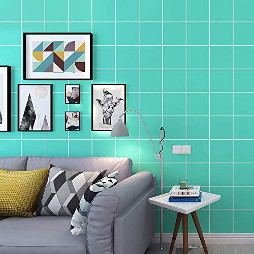 SAIMEYI PVC-Tapete 0,53 M X 10 M = 5,3 M²/Rolle. Tiffany Grün Wallpaper Für Wohnzimmern, Schlafzimmern, Küchen, Bädern, Büros, Cafés, Bekleidungsgeschäften .3D-Tapete