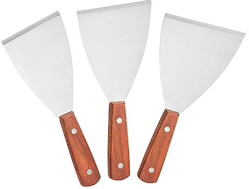 Lajiakoy Spatule Cuisine, Spatule Plancha Pour La Restauration/Cuisine/Nettoyage, Idéal Pour Le Steak a L'Intérieur Et a L'Extérieur (Paquet de 3)