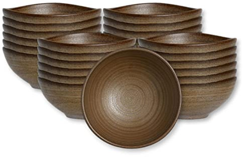 Steelite Porcelain Small Ramekin Bowls, Folio Patina Vitrified Stoneware Dinnerware for Sauce, Dip, Samples, Commercial Foodservice Restaurants, 3.1 Round, 1.3 Deep, 2.5 Oz, Brown Bronze, 24 Pcs
