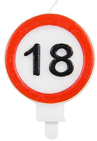 Folat 24251 Kuchen 18 Kerze Verkehrsschild Geburtstagskerzen für Geburtstag, Geburtstagsdeko, für Kinder Partys, Hochzeiten, Firmenfeiern, Jubiläen, Mehrfarbig