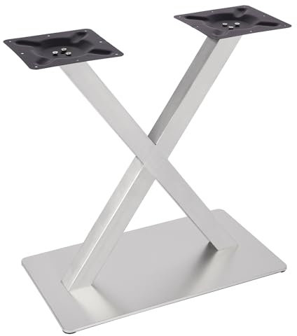 DeeDuud Patas de mesa de acero inoxidable en forma de X, estructura de mesa, altura: 72 cm, modelo X, estructura de acero inoxidable, para mesa de madera y mesa de cristal