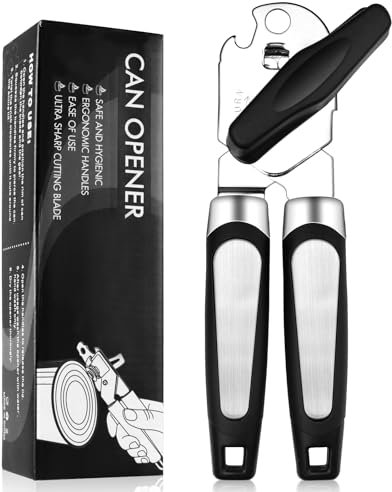EMOIEMO 3 In 1 Dosenöffner - Manuell Büchsenöffner Dosenöffner aus edelstahl, Dosenöffner Ohne Scharfe Kanten, Can Opener mit Rutschfest Griff und Ergonomischer Drehknopf für Ältlich mit Arthritis