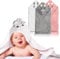 Fosoloni 3 Stück Baby Handtuch Kapuze, 80 X 80 cm Babyhandtuch Mit Kapuze, Kapuzenhandtuch Baby, Kleinkinder Badetücher mit niedlichen Ohren, Babybadetücher Für Babybaden, 0-3 Jahre