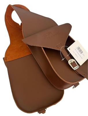 PIONEER - Pferdepacktaschen aus schwarzem Leder für Reiten - Westernsattel - Vordere - Tabak