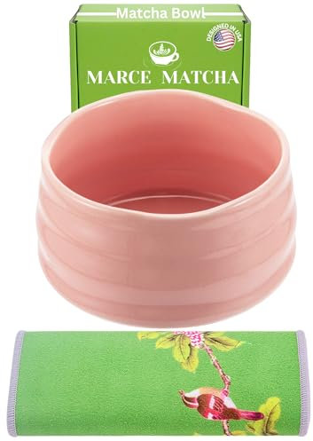 Marce Matcha Bowl Set- Matcha Bowl and Towel (Pink)