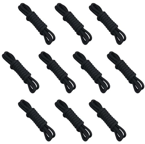 10pk 2m Double Braided Fender Lines 8mm Boat Rope Spliced Loop Black