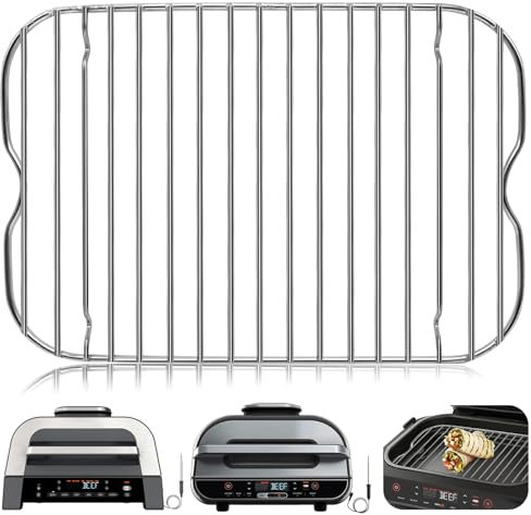 GWBSXM Air Fryer Wire Rack for Ninja Foodi Smart XLAir Fryer Countertop Oven, 13.4''*13.4'' Stainless Steel Air Fryer Accessories Roasting Steamer Grill Racks Baking Tray，Dishwasher safe