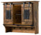 MASSIVMOEBEL24.DE | Railway Lux Wandregal aus Massivholz mit Beleuchtung #151 | Mangoholz/Altholz - Natur lackiert | 90x30x75 cm | 2 Fächer, 2 Türen | Garderobe mit Kleiderhaken