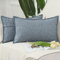 Madizz 2er Set Polyester- Leinen Kissenbezügen Weiche dekorative Kissenbezüge für Sofa Schlafzimmer Kissenhülle Gemischtes Blau 30x50 cm Rechteckig