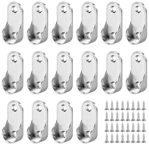 Kleiderstange Halterung, 16 Stücke Kleiderstangenhalter, Garderobe Stangen Halterung Mit Schrauben für Kleiderschrankhalterung Gardinenstange Kleiderstange