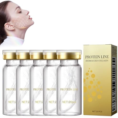 100 Piezas de Hilos Tensores Faciales Reabsorbentes,Hilos de Colageno Reabsorbibles,Activo Hilo de Seda de Colágeno,Mejoran La Piel Del Rostro,Aprietan La Línea de La Mandíbula