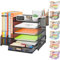 VITVITI Schreibtisch Organizer, 5 Ebenen Briefablage mit Schubladen, Aktenhalter mit 2 Stiftehalter, Büro Organizer mit Stehsammlere, Bürobedarf für A4 Dokumentenablag (Schwarz)