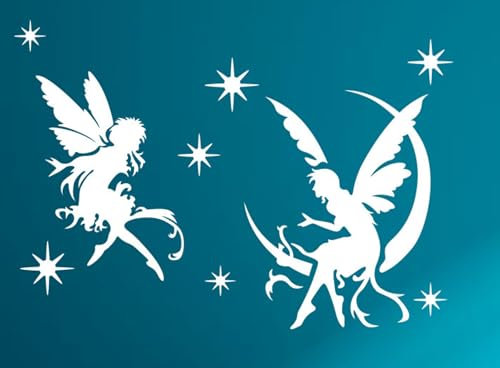 2 Stück Geschnitzte Hohle Wandaufkleber Kinderzimmer Schlafzimmer Abnehmbare Dekoration Umweltschutz Wandbild 34 * 58cm