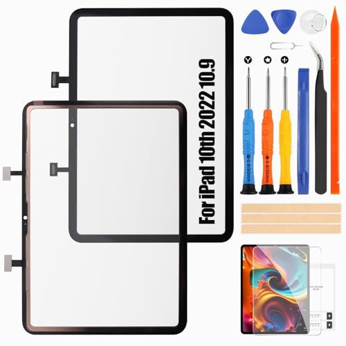 Atwist Schermo per iPad 10.9 10th 2022 Touchscreen, per iPad 10 Generazione Touch Screen Digitizer Ricambio Replacement per iPad 10 2022 Touch Schermo A2696 A2757 A2777 (NON LCD)