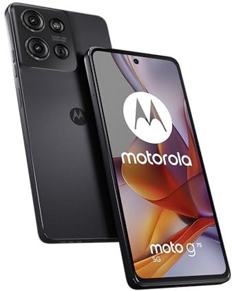 Motorola Smartphone Moto g75 5G (robusto display da 6,78 grazie al vetro Corning Gorilla Glass 5, 8/256 GB, fotocamera da 50 MP, resistente alle temperature), grigio carbone, con cover protettiva
