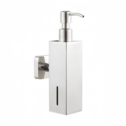 Seifenspender aus Edelstahl, Wandmontage, 250 ml, Handdesinfektionsmittel, Seifenspender für Zuhause, Hotels, Restaurants, Dekoration (Silber)