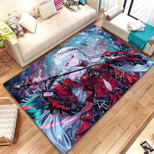 KIDSLOVE Anime Teppich, Anime-Mädchen Teppich Wohnzimmer 160x230cm Schlafzimmer Kinderteppich Cartoon Mädchen Kinderzimmer, Weihnachtsdekoration (3,60x90cm)