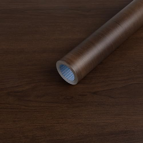 Hode Vinyl Wrap Sticky Back Plastic Roll Peel Stick Self Adhesive Wallpaper | 60x500cm Walnut Wood Effect Vinyl Self Adhesive Kitchen Worktop Covering Vinyl Wrap for Cupboards Furniture Contact Paper PVC