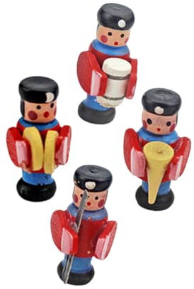 4 Stück Mini Trommelfiguren Die Marionetten Ornamente Zum Basteln Der Nussknacker Mini Holzhandwerk Holzpuppen Mini Holz Schlagzeuger Schmuck Holzdekor Foto ibasenice