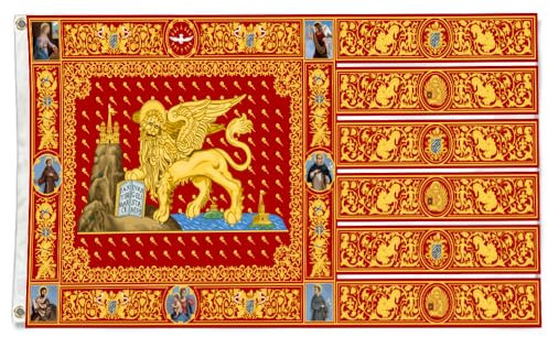 Bandiera Repubblica di Venezia (1659-1675), arazzo da 90 x 150 cm, in poliestere con doppia cucitura (stampato su entrambi i lati)