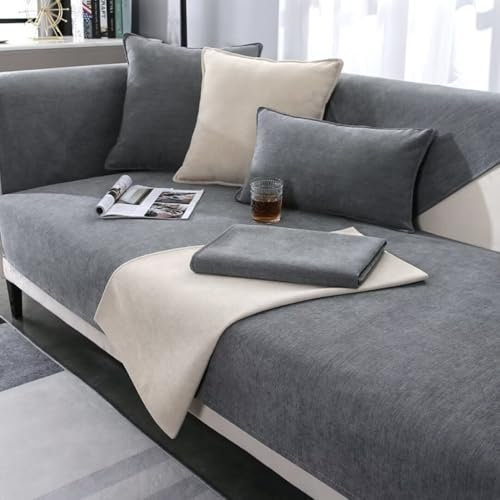 Anti Slip Sofa Cover L Shape Couch Protector for Pets Dirt Resistant Corner Sofa Cover Beige 1 2 3 4 Seater 30 x 50 cm