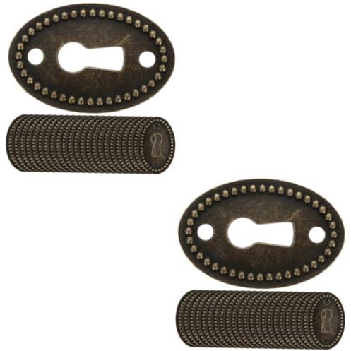 Veemoon 2 ensembles Cache-Trou Ovale Pour Armoire À Puce Cache-Trou Pour Commode Antique Décoration Antique Décoration Rétro Nickel Brossé Quincaillerie De Tiroir pièces * 2