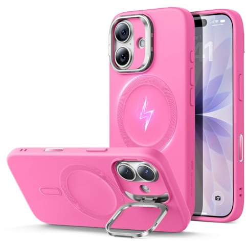 ESR für iPhone 17 Hülle Flex-Ständer für MagSafe, Silikon, Rosa | Kamerasteuerung, MagSafe-kompatibel, Militärischer Sturzschutz, ultradünn, Weiches Mikrofaserfutter