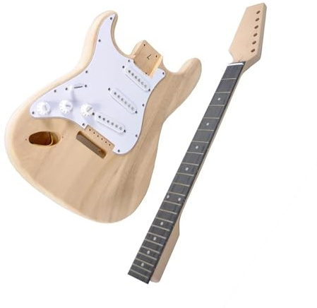 E Gitarren Bausätze Zum Selberbauen 21-bündiges Linkshänder-E-Gitarren-Set Korpus Aus Paulownia Griffbrett Ebenholz